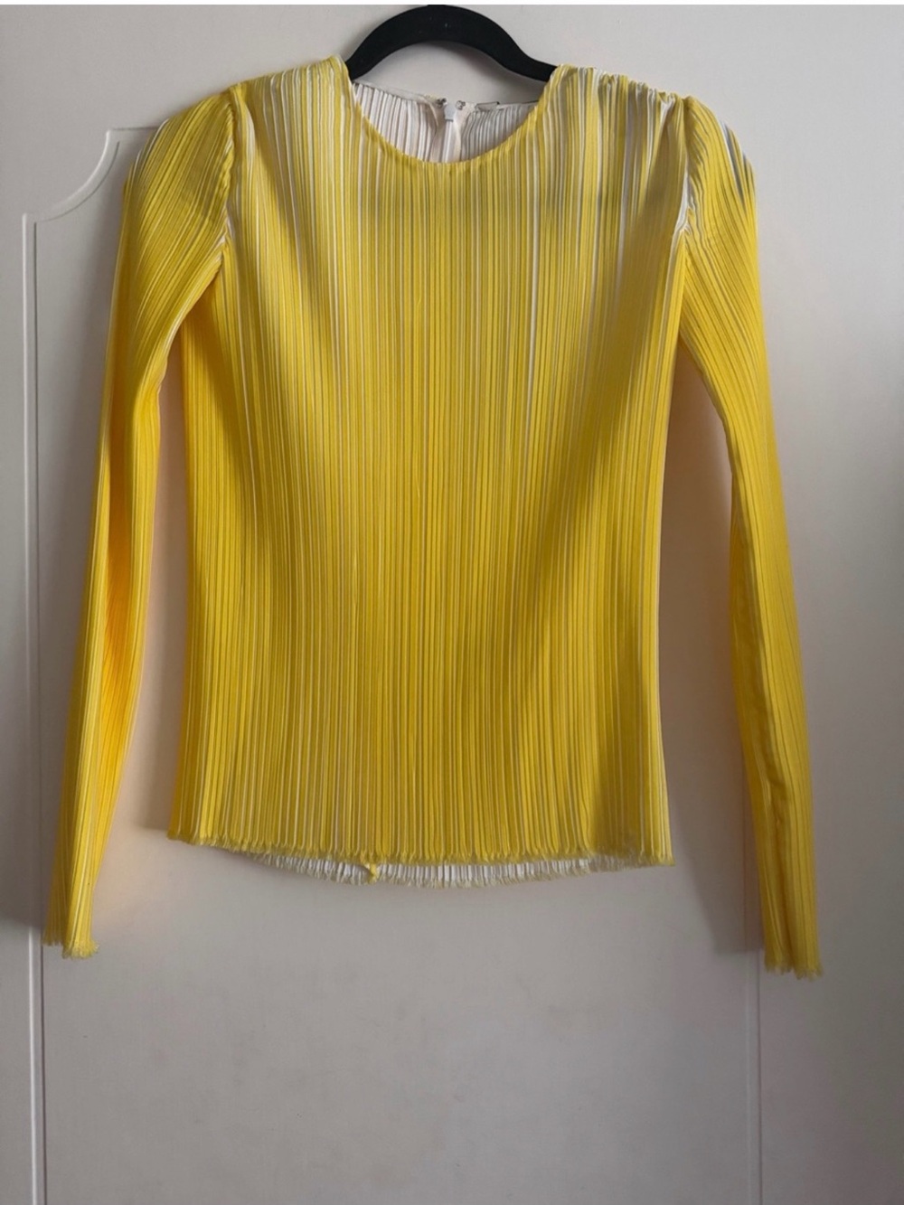 Emilio Pucci Bright Yellow Pleated Long-Sleeve Top
